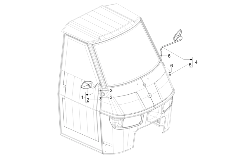 Splittegning Sidespejle Ape 50 E4