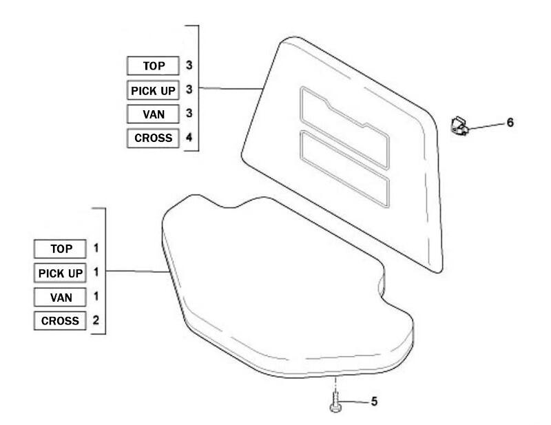 Teilzeichnung Sitz und Rückenlehne Ape 50