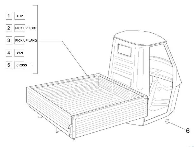 Splittegning Karosseri Ape 50
