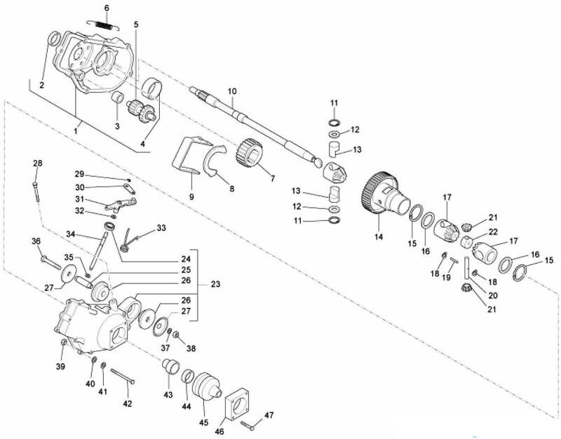 Geteilte Zeichnung Differential Ape 50