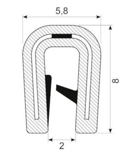 Kantbånd U-profil til samlinger på APE 50