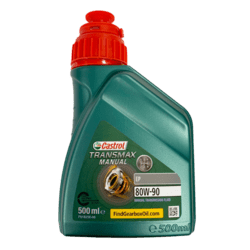 Plasticdunk med hældetud som indeholder 0,5 L Gearolie EP80W-90 GL-4