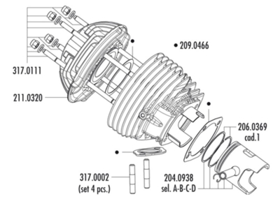 Cylinderkit Polini EVO Racing 57mm 130cc