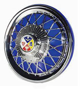 Hjulkapsel Crom/Blå "AS" Ape 50