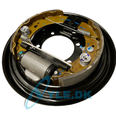 Ankerplade komplet venstre med bremsebakker og bremsecylinder til Ape 50 model E4