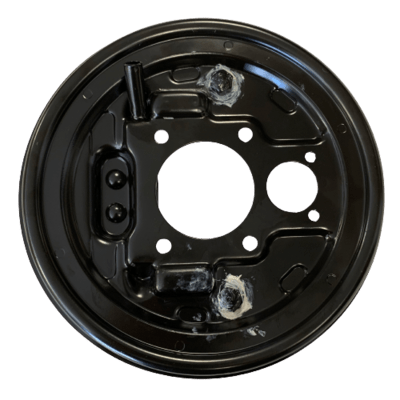 Ankerplade til Piaggio Ape 50 model E2 monteret i bagerste venstre side.